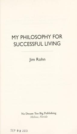 my Philosophy for Successful Living