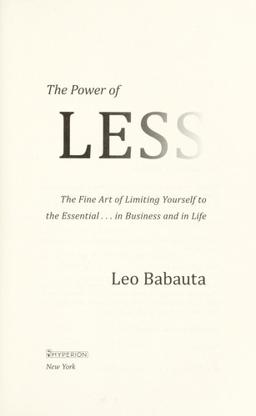 The Power of Less